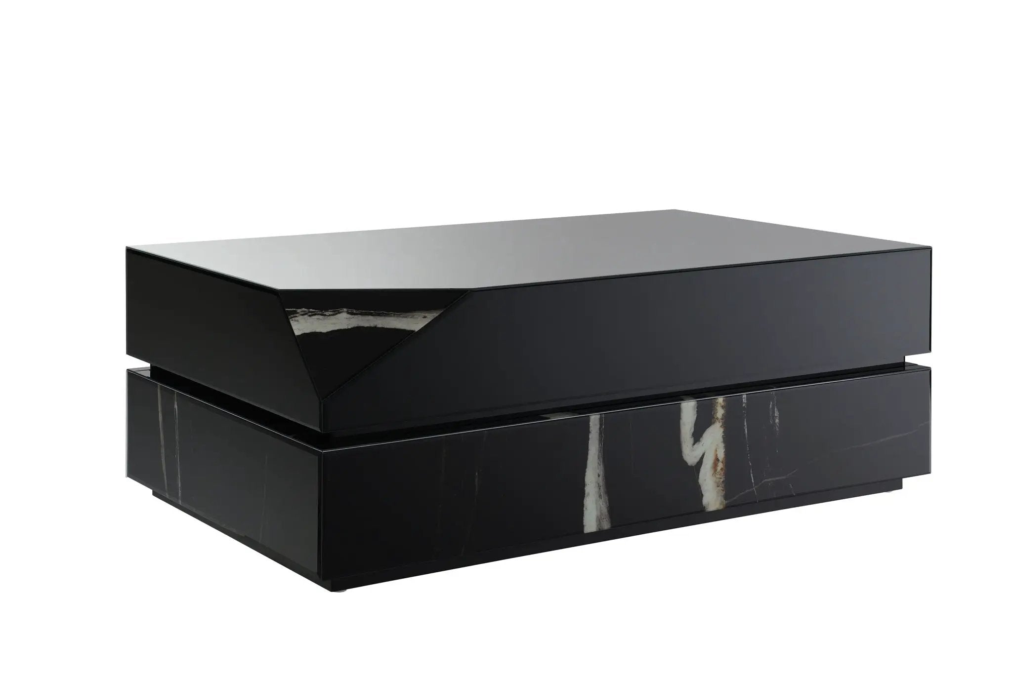 Wenona - Mirrored Coffee Table - Black by HouseOfZazla