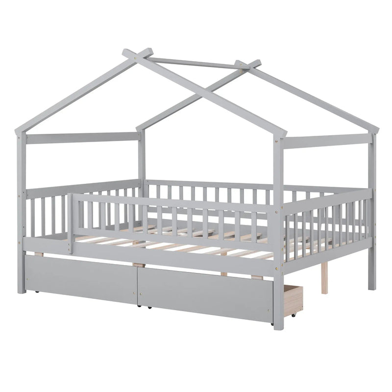 House Bed With 2 Drawers by Unique Piece Furniture