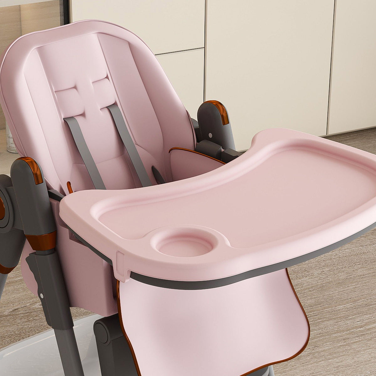 Adjustable Baby High Chair with Safety Belt – Pink, Black or White, photo 7 of 12