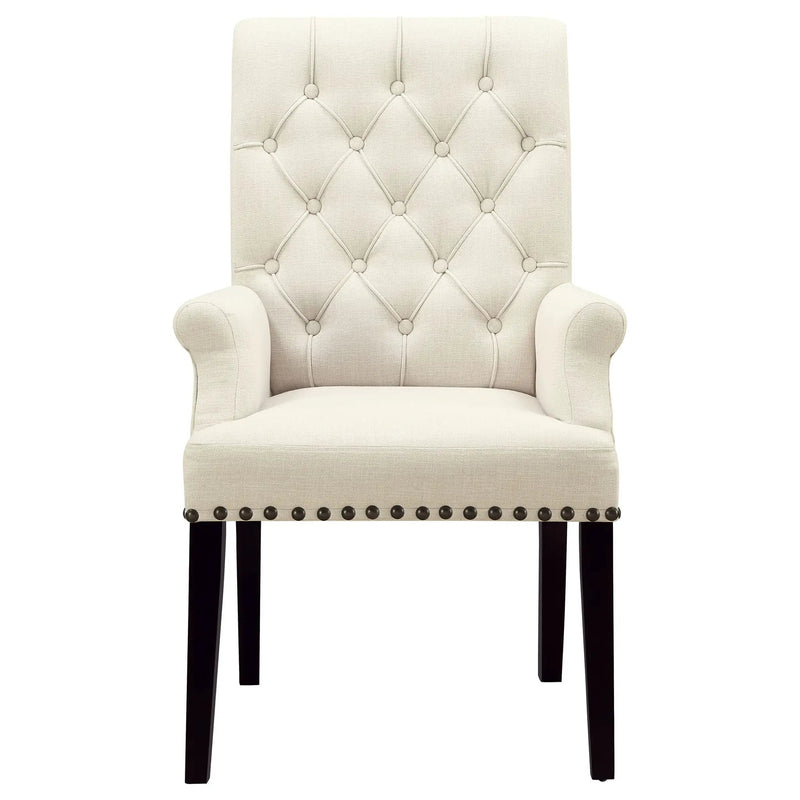 Vaughn - Upholstered Dining Chair With Tapered Legs And Nailhead Trim - Beige by HouseOfZazla