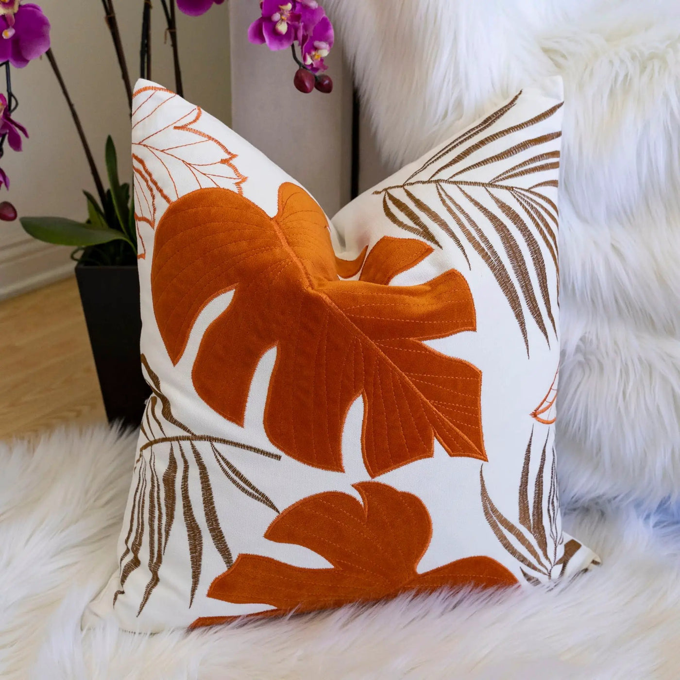 Autumn Vibes Leaf Accent Pillow by HouseOfZazla