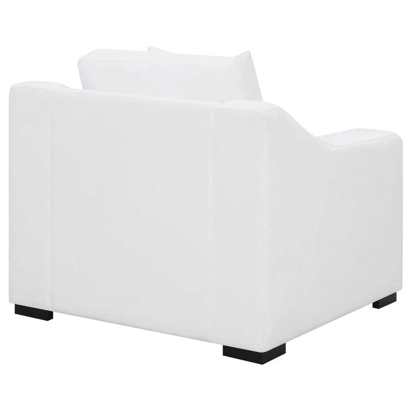 Ashlyn Upholstered Sloped Arm Accent Chair White by Unique Piece Furniture