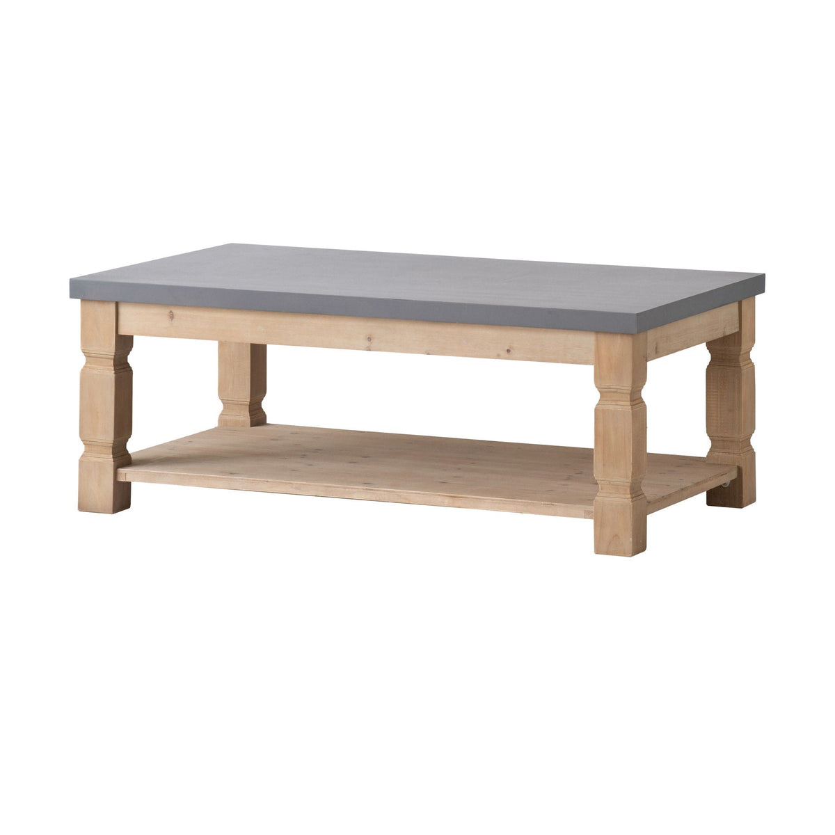 Rustic and Modern Console Table with Fir Wood & Veneer - Light Brown