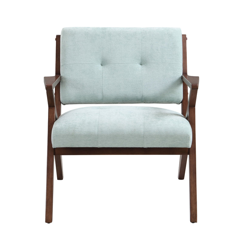 Modern Accent Chair With Plush Cushions, Angled Arm Design - Green by HouseOfZazla