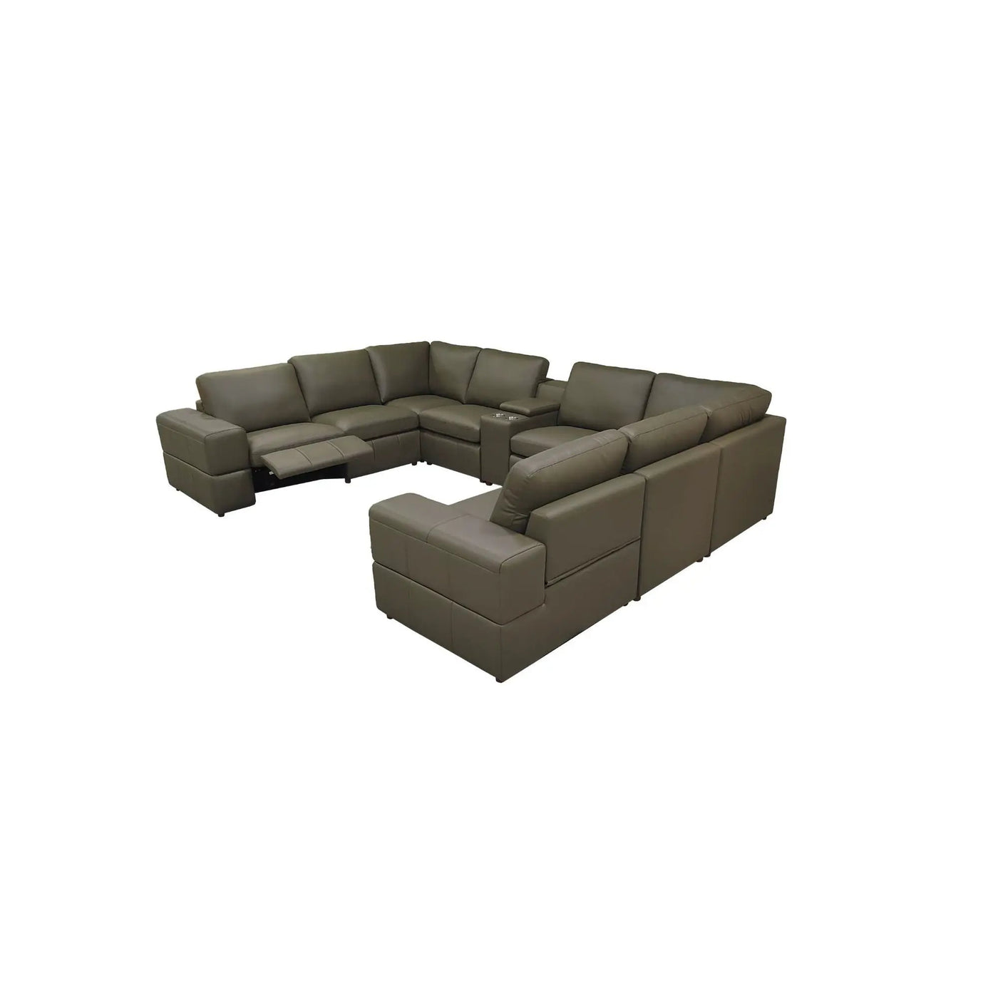 Upholstered Large Arms Sectional With Recliner Seats by Unique Piece Furniture