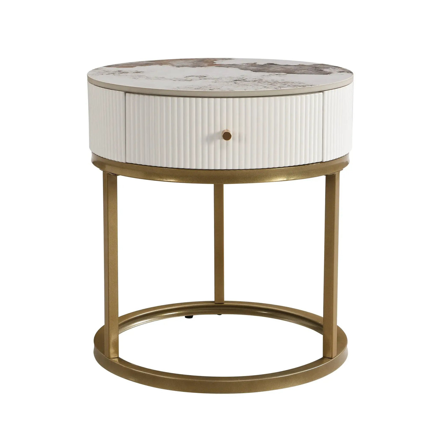 Modern Round Table With Drawers by Unique Piece Furniture
