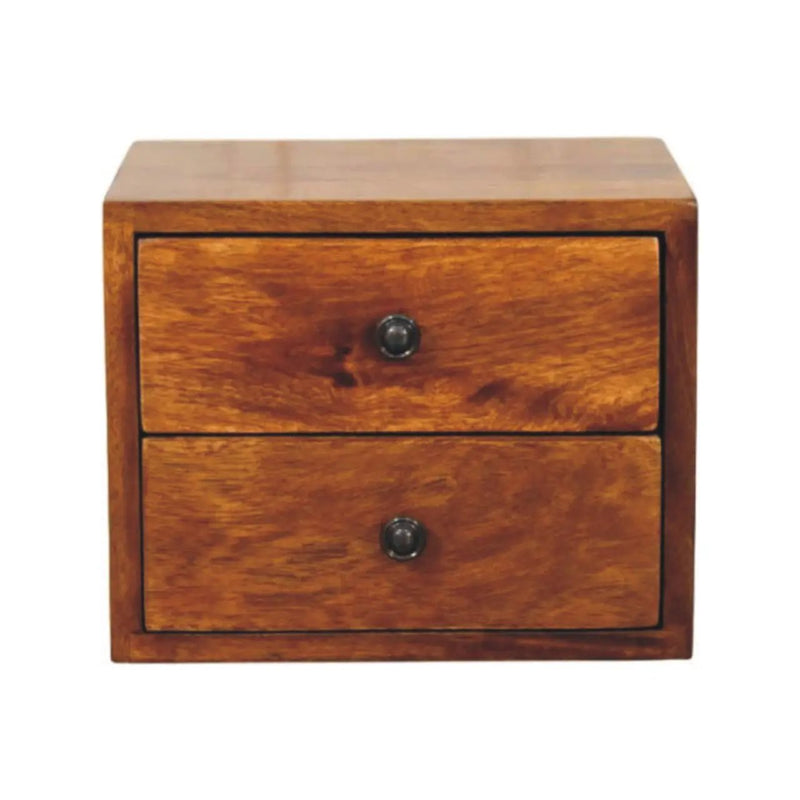Solid Wood Solis Chestnut Wall-Mounted Nightstand by HouseOfZazla