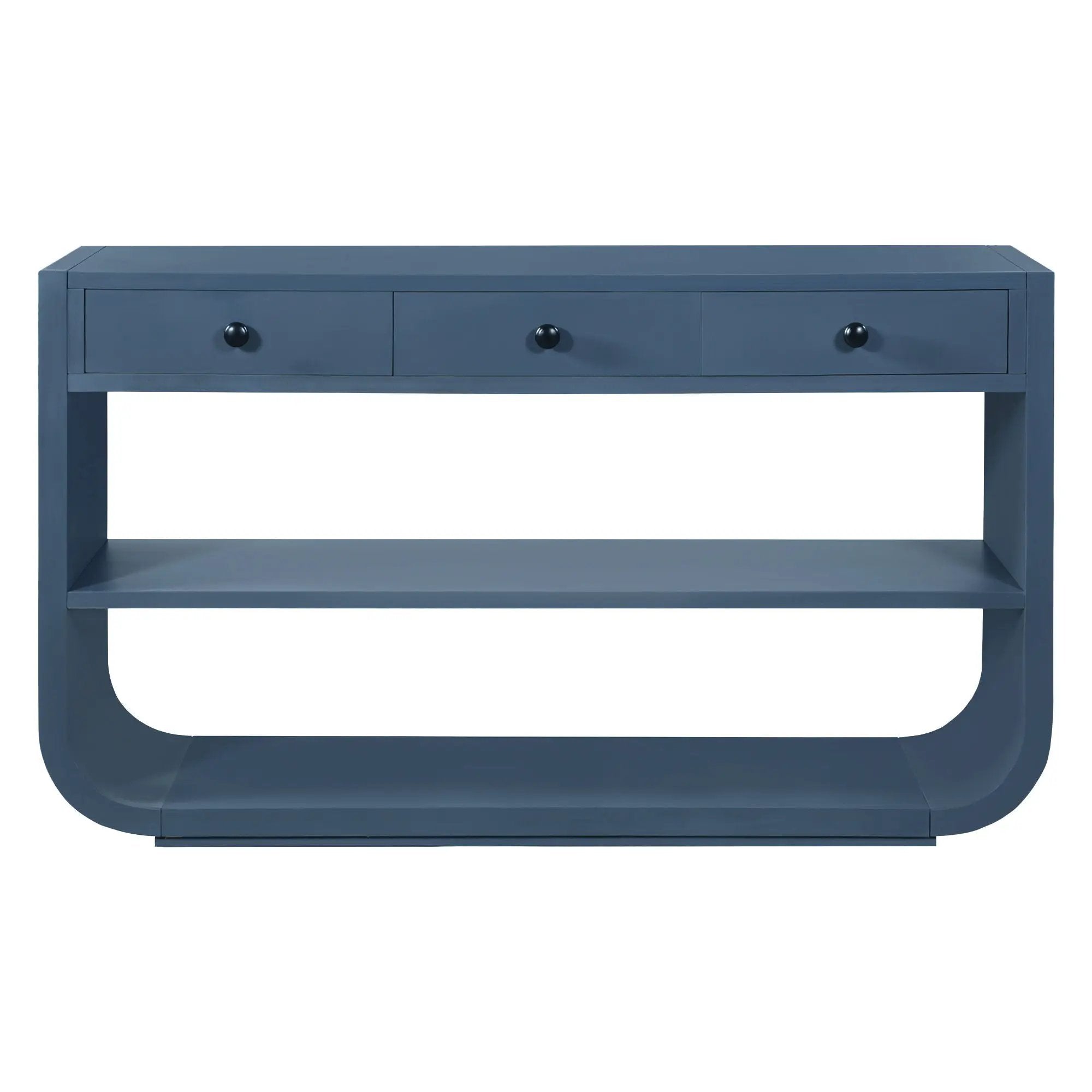 Console Table With 3 Soft Close Drawers & 2 Open Shelves by HouseOfZazla
