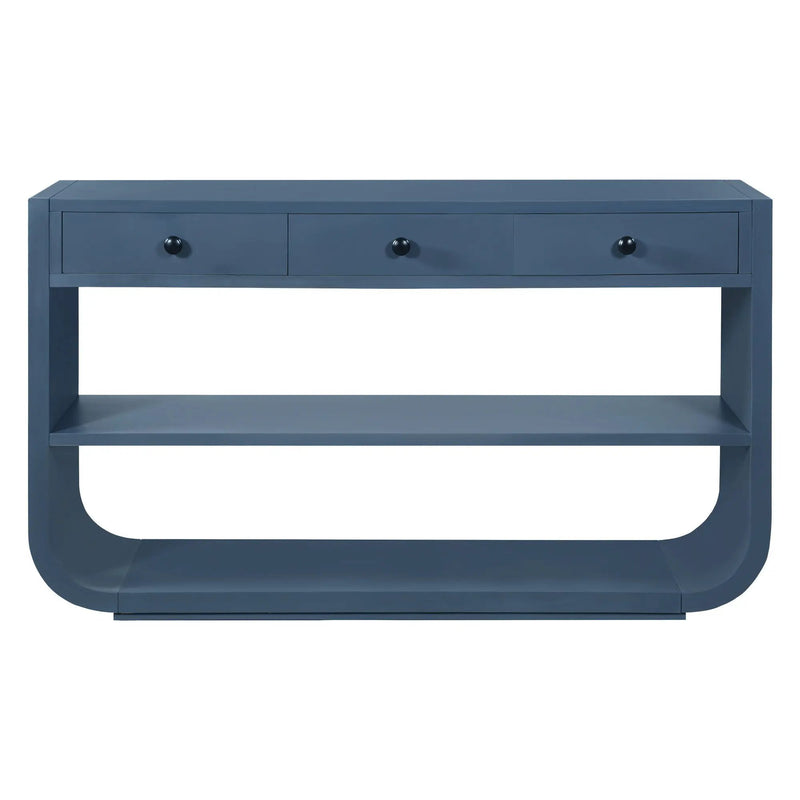 Console Table With 3 Soft Close Drawers & 2 Open Shelves by HouseOfZazla
