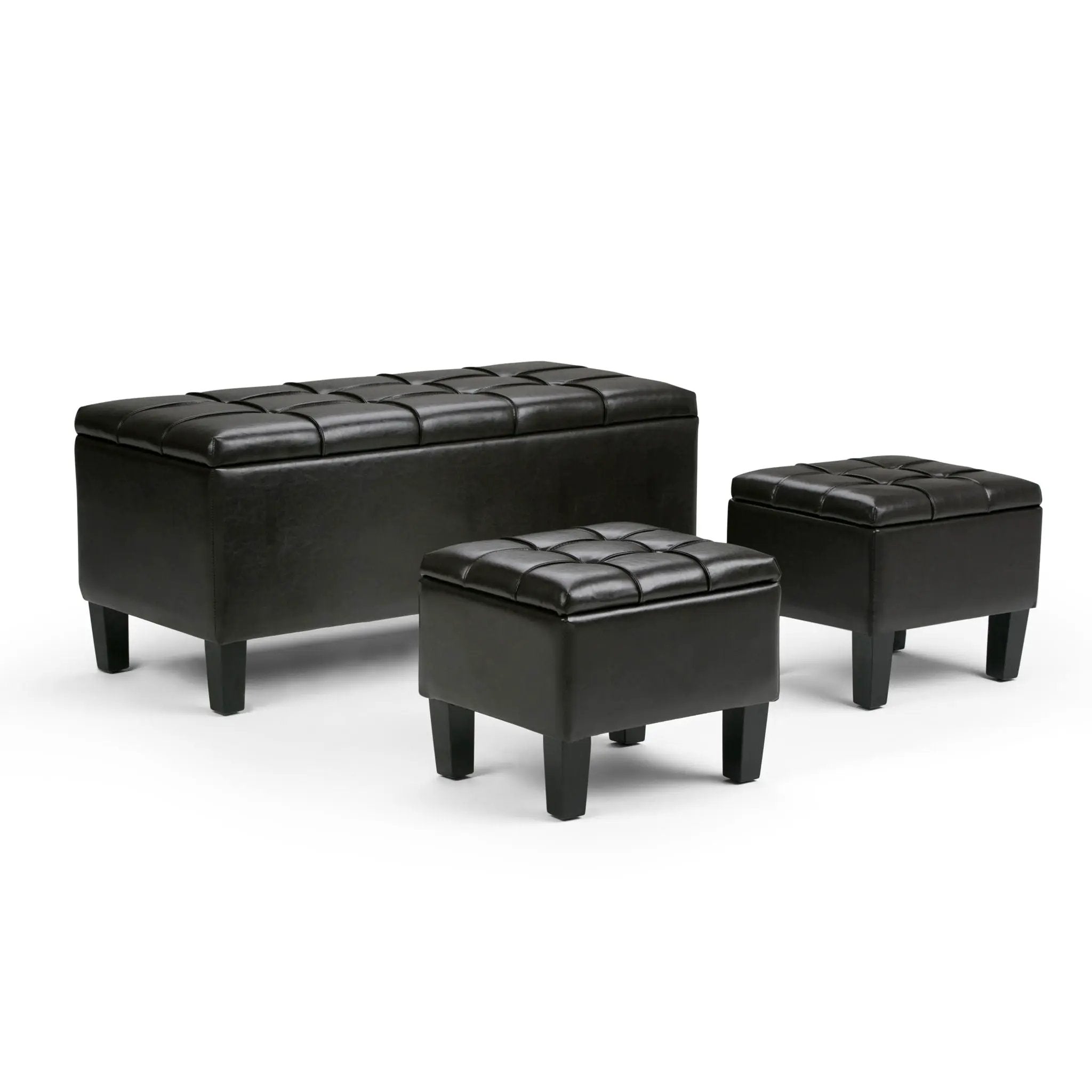 Dover - 3 Piece Storage Ottoman Contemporary Design by HouseOfZazla