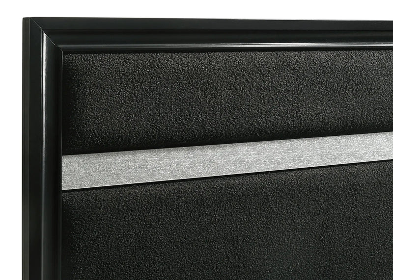 Miranda 54-inch Upholstered Queen Panel Bed Black by Unique Piece Furniture