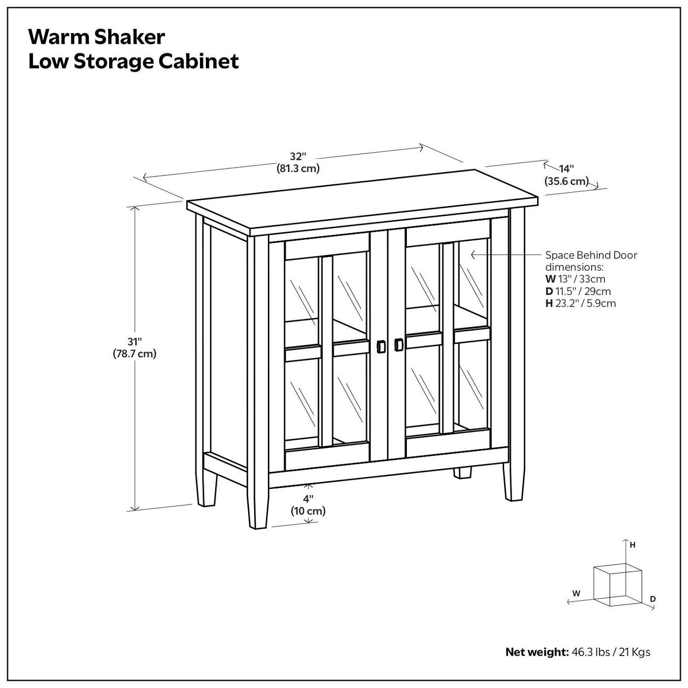 Warm Shaker - Handcrafted Low Storage Cabinet by HouseOfZazla