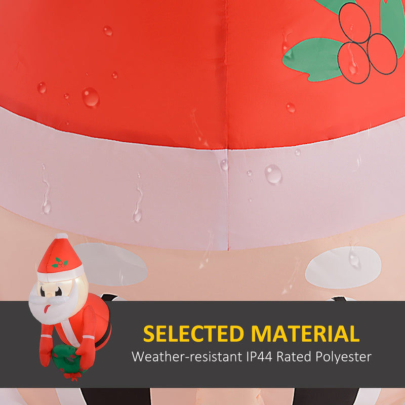 Christmas Inflatable Hanging Santa Claus with Wreath - Red & White, photo 5 of 10