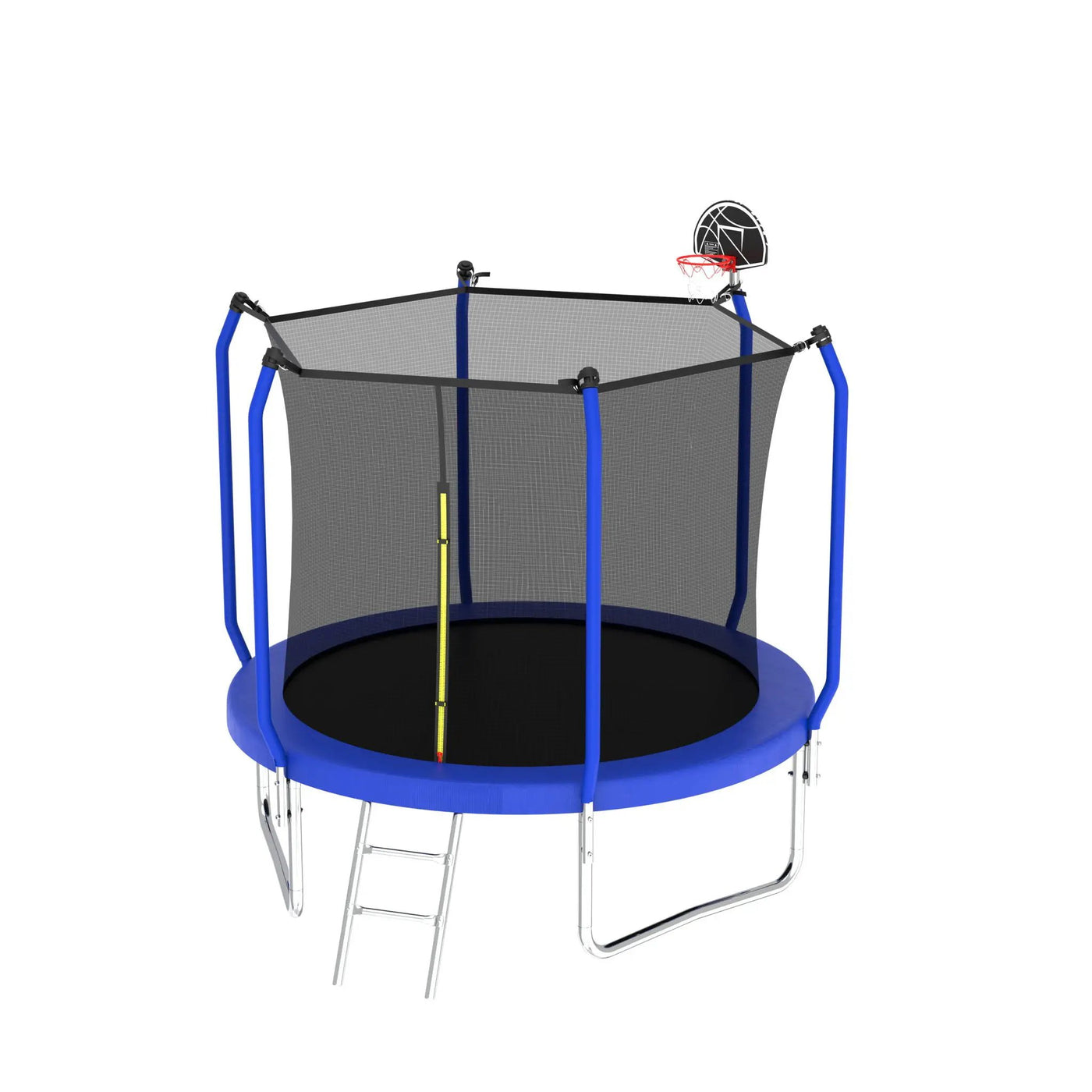Trampoline With Basketball Hoop, Astm Approved Reinforced Type Outdoor Trampoline With Enclosure Net by HouseOfZazla