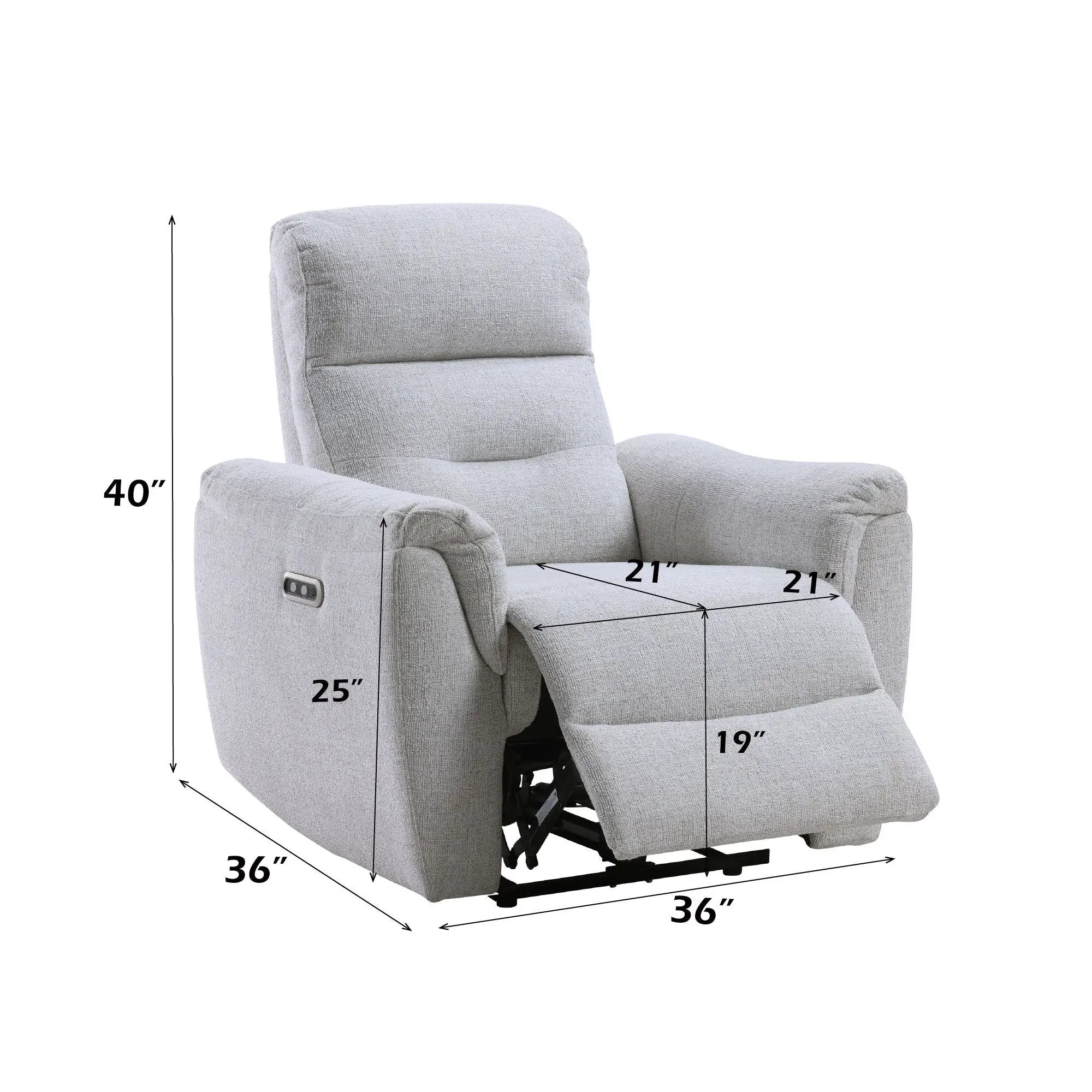 Eastre - Power Motion Recliner With USB Port - Gray by HouseOfZazla
