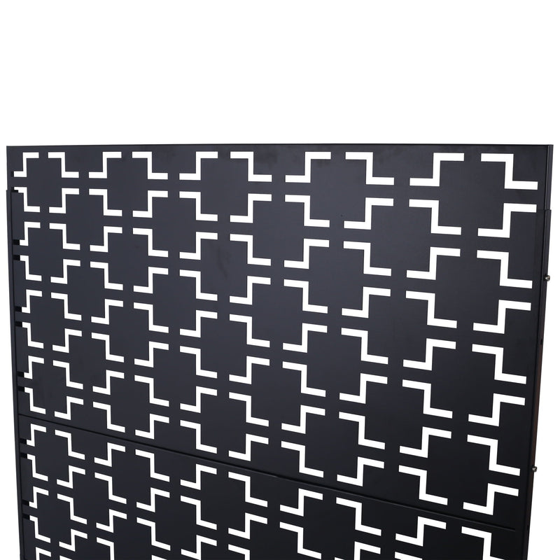 Freestanding Metal Privacy Screen with Durable Construction - Black, photo 8 of 15
