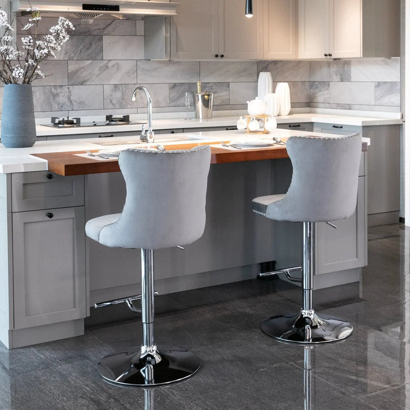 Swivel Adjustable Height Barstools Set of 2 by HouseOfZazla