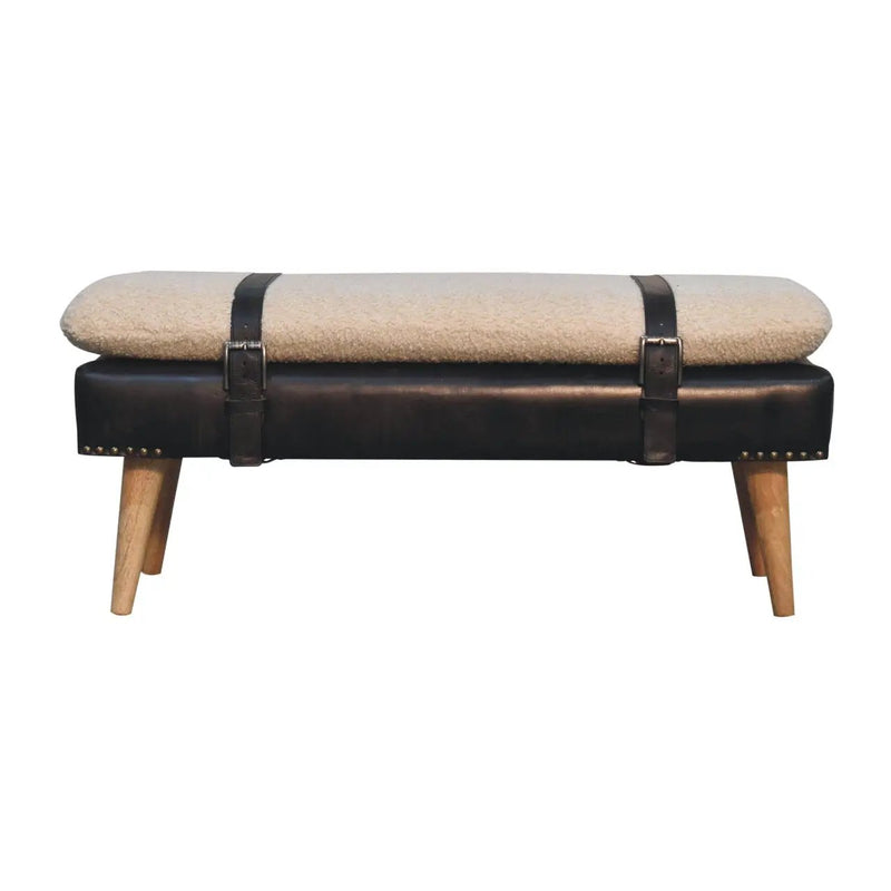 Bouclé Buffalo Hide Bench by HouseOfZazla
