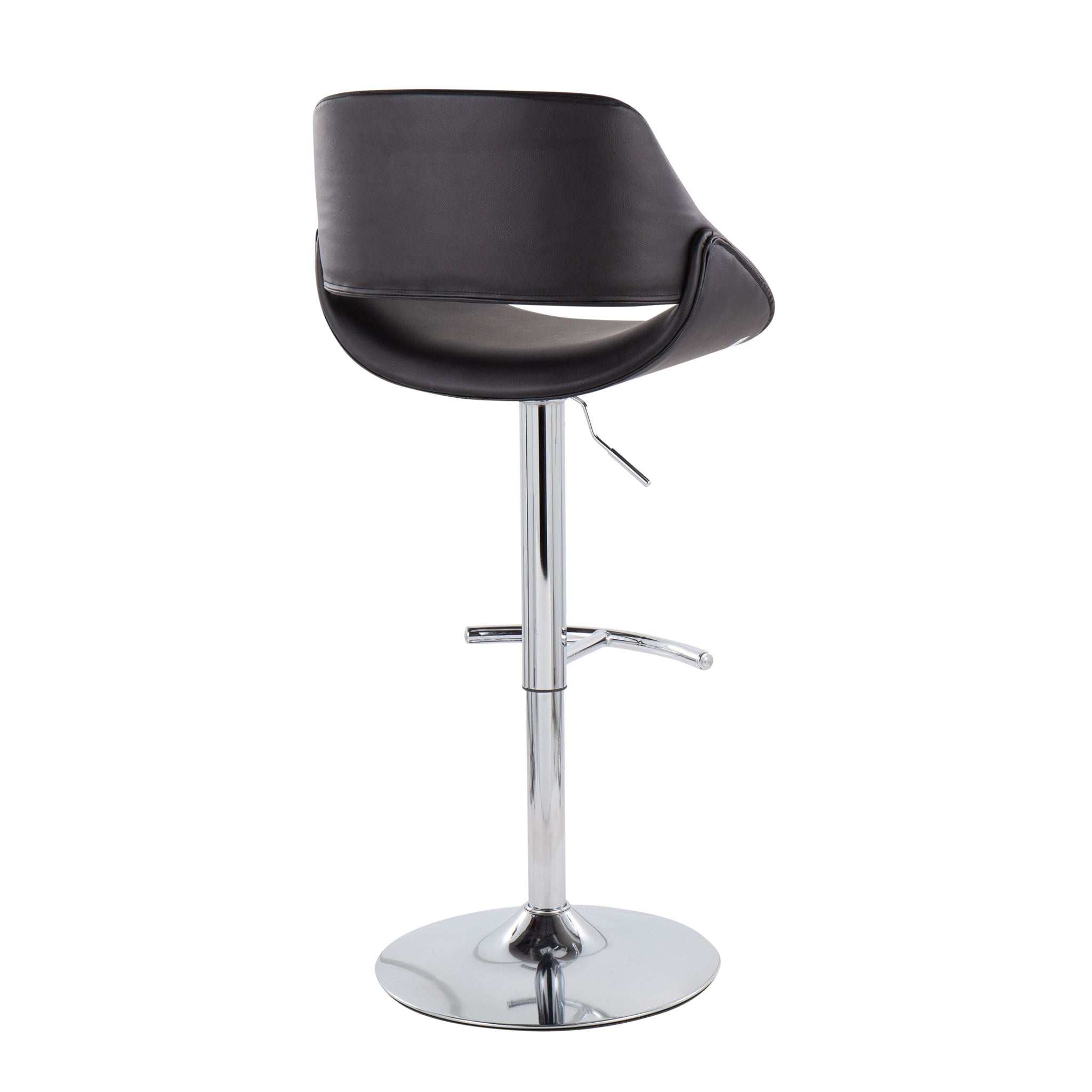 Fabrico - Contemporary Adjustable Bar Stool With Rounded T Footrest (Set of 2) by Unique Piece Furniture