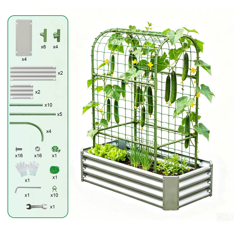 2-in-1 Raised Garden Bed with Trellis by HouseOfZazla
