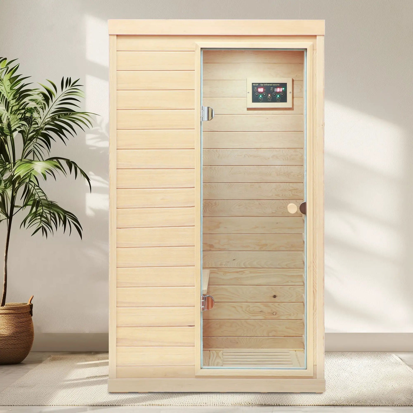 Hemlock Mini 1 Person Far Infrared Door Indoor Sauna Room by HouseOfZazla