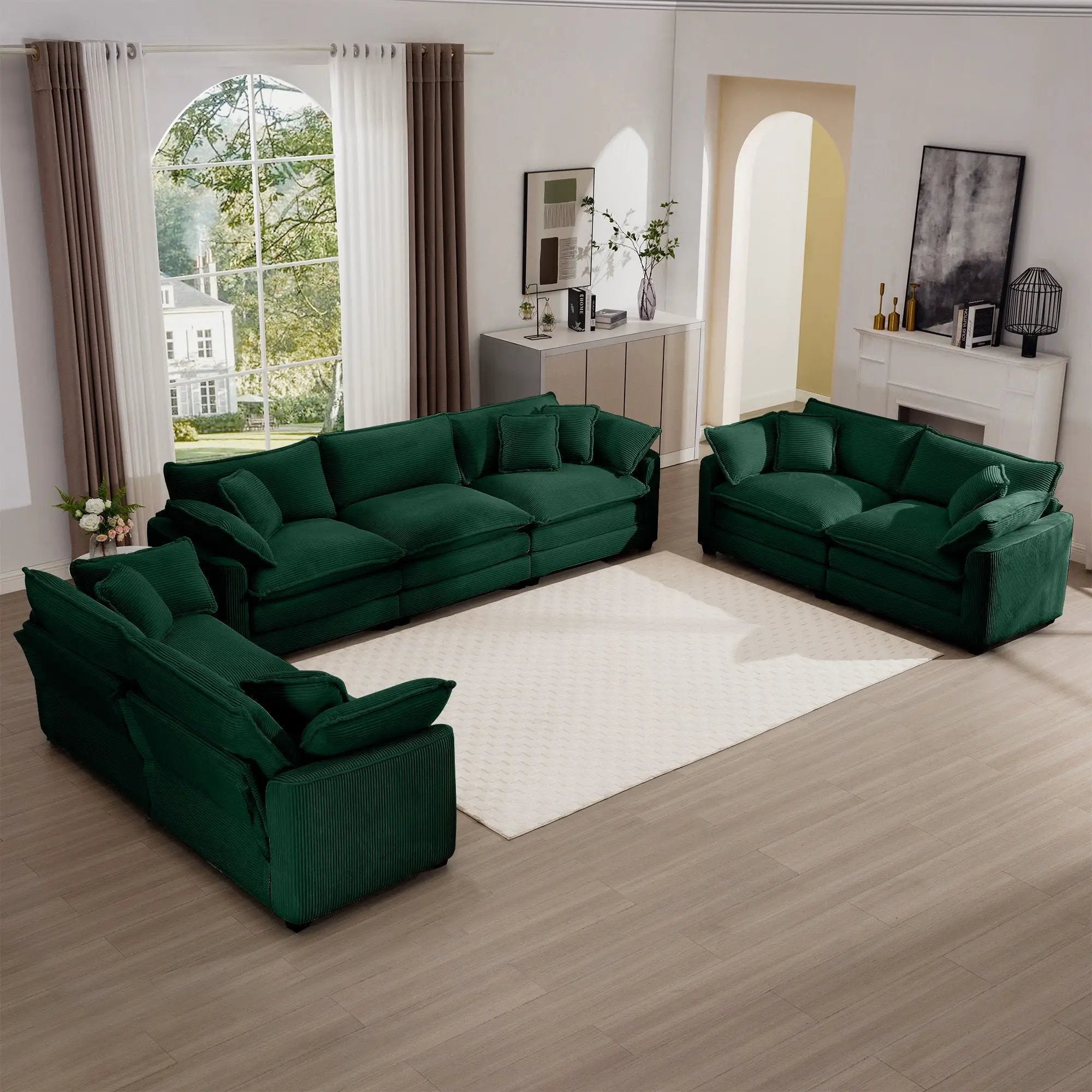 Elegant Oversized Sectional Sofa Set With Deep Seats And Flexible Layout by HouseOfZazla