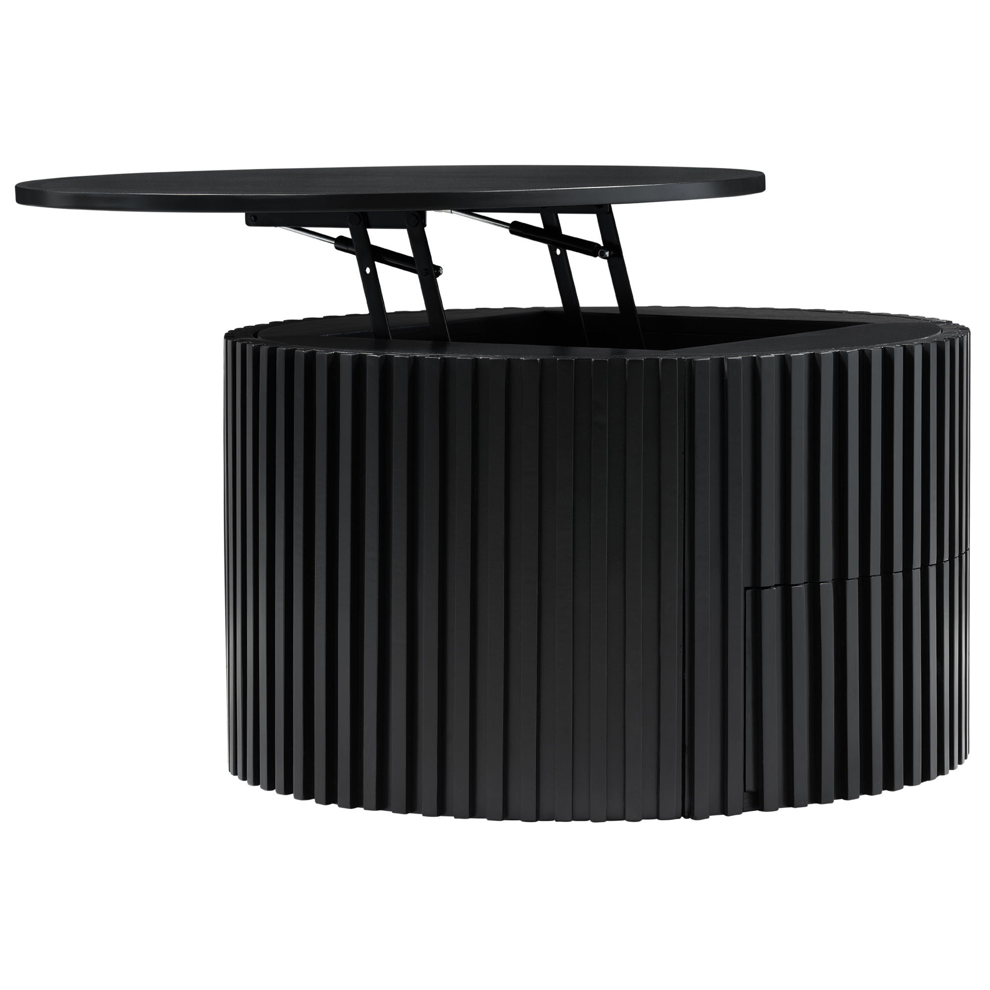 Round Lift Top Coffee Table With Hidden Storage For Living Room by HouseOfZazla