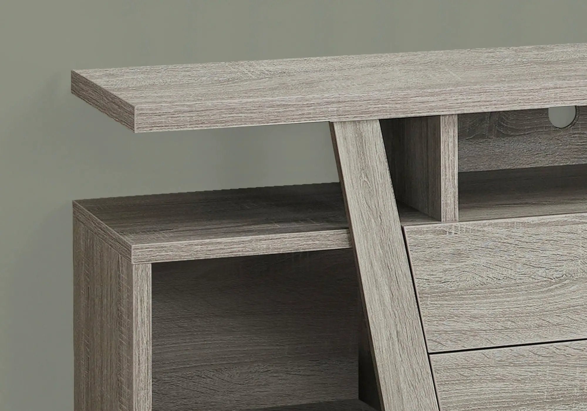 TV Stand, Console, Media Entertainment Center, Storage Drawers, Contemporary & Modern - Taupe by Unique Piece Furniture
