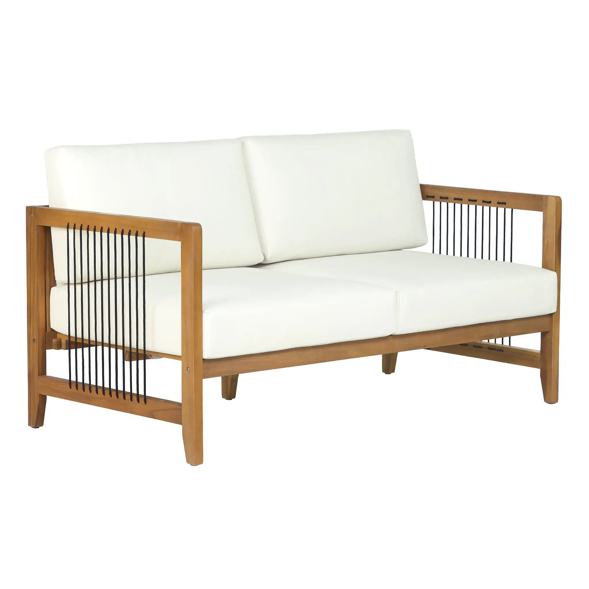 4-Piece Acacia Wood Outdoor Patio Sofa Set by HouseOfZazla