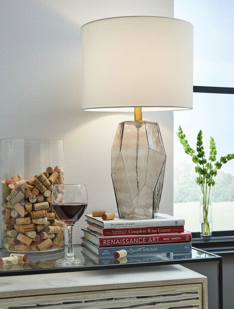 Taylow - Glass Table Lamp - Gray by Unique Piece Furniture