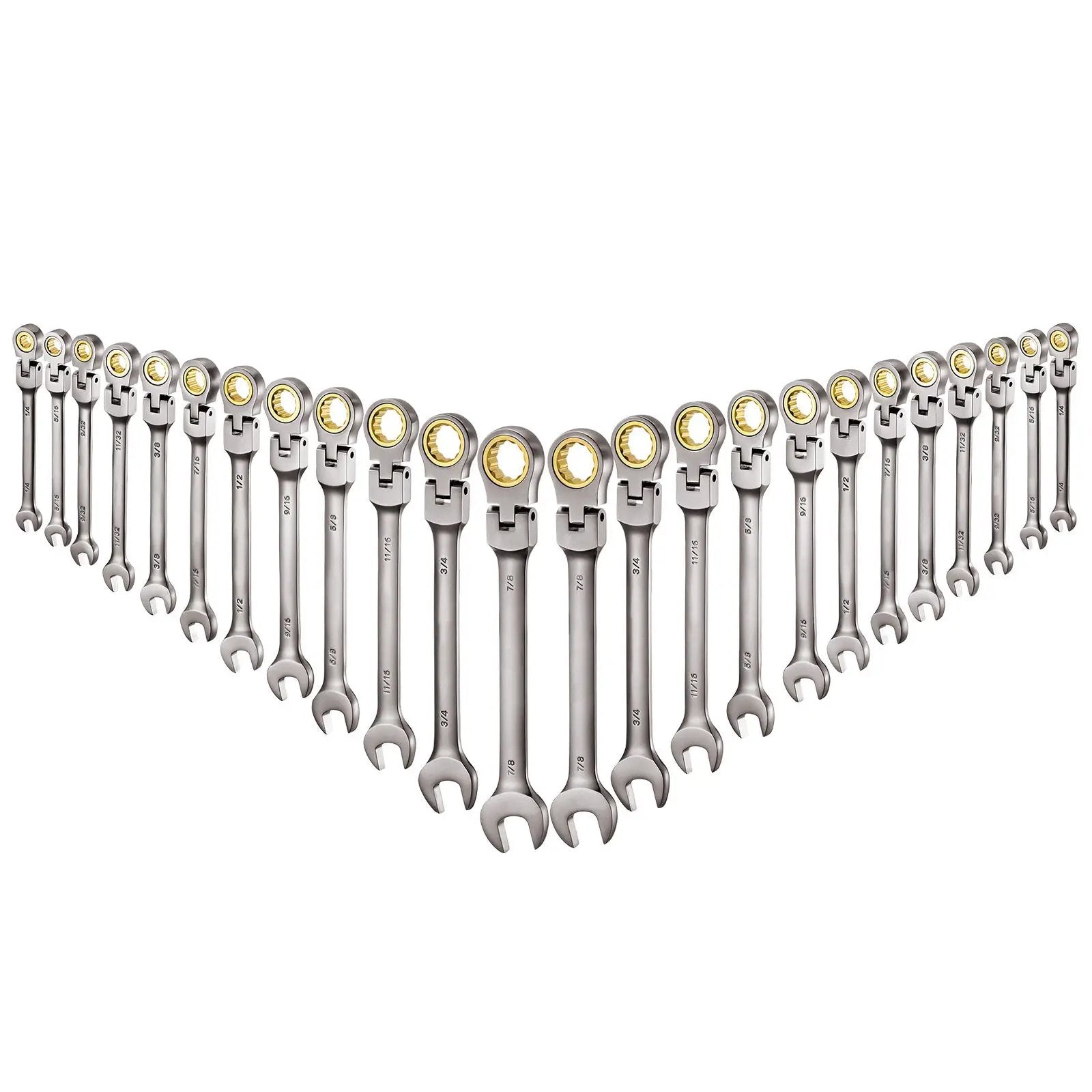 Flex-Head Ratcheting Wrench Set, 24-Piece SAE and Metric by HouseOfZazla