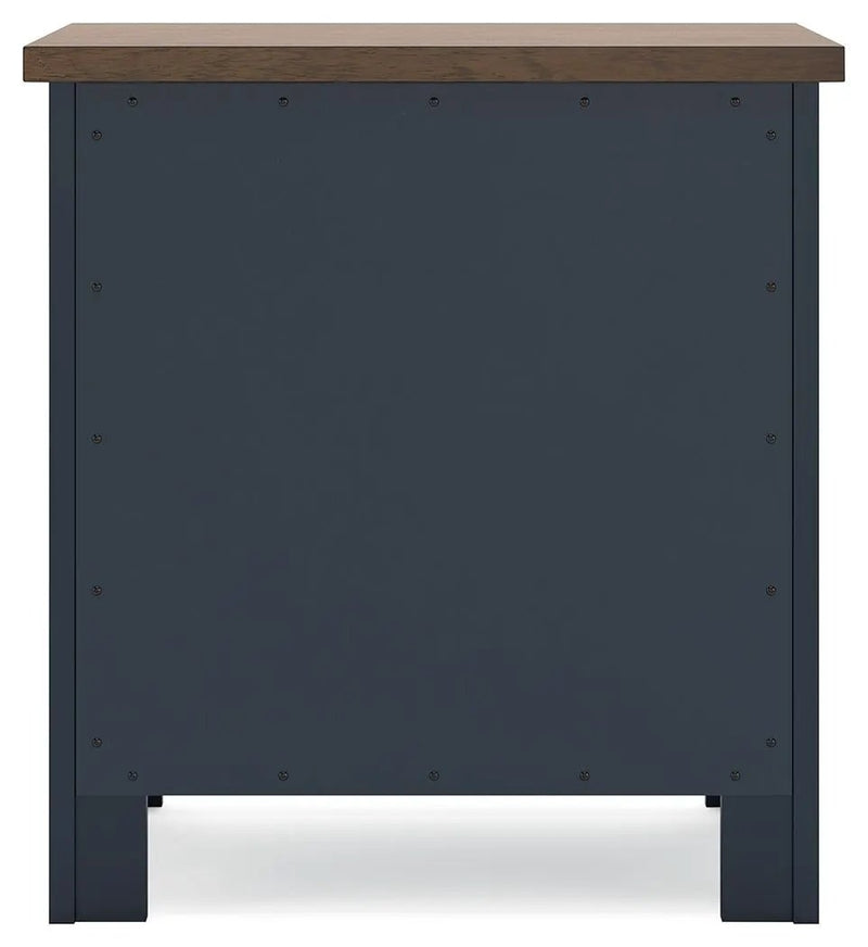 Landocken - Two Drawer Night Stand - Brown / Blue by Unique Piece Furniture