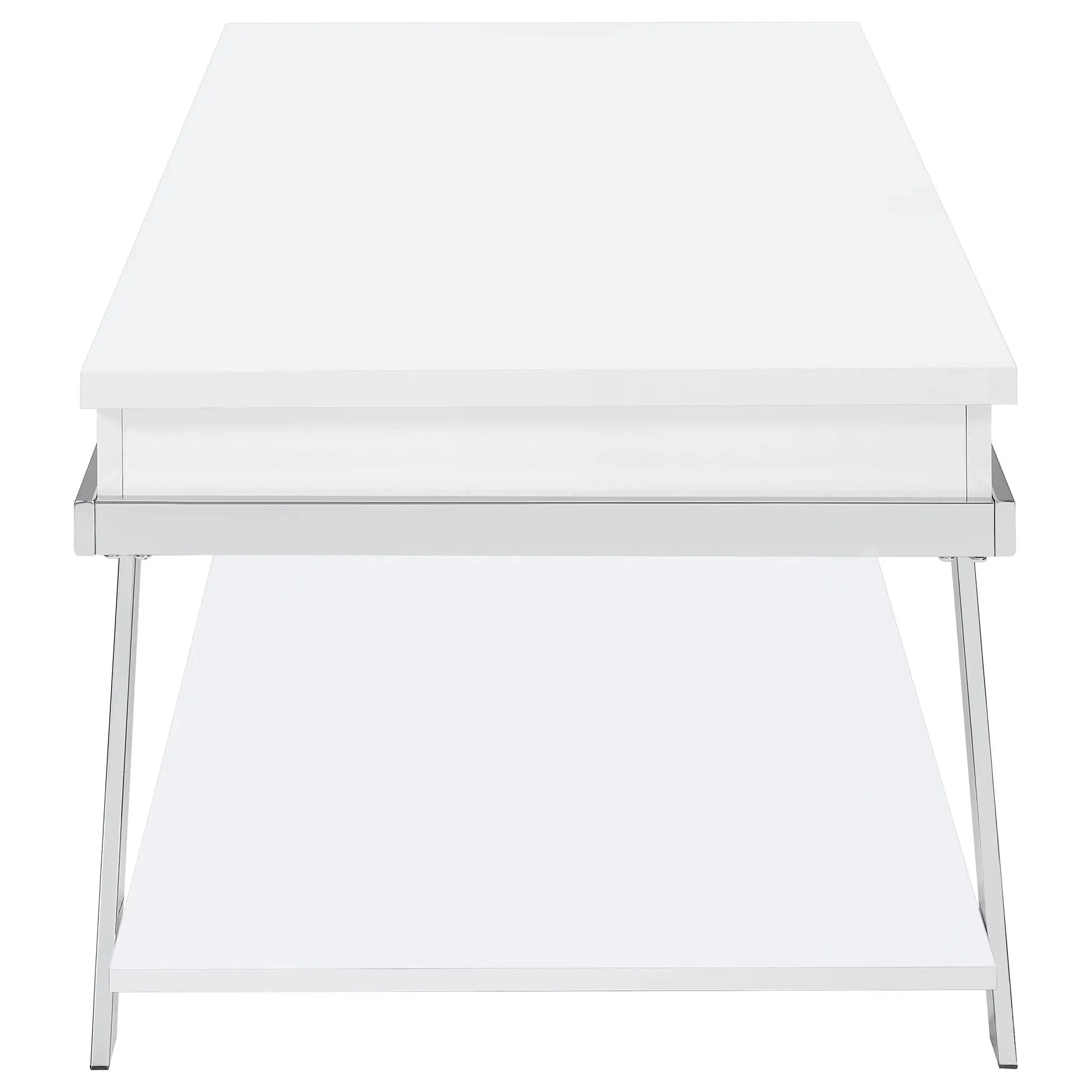 Briana - 2 Piece Coffee And End Table Set With Lift Top Legs - Gloss White by HouseOfZazla