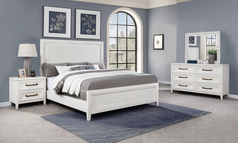 Marielle 4-piece Queen Bedroom Set Distressed White by Unique Piece Furniture