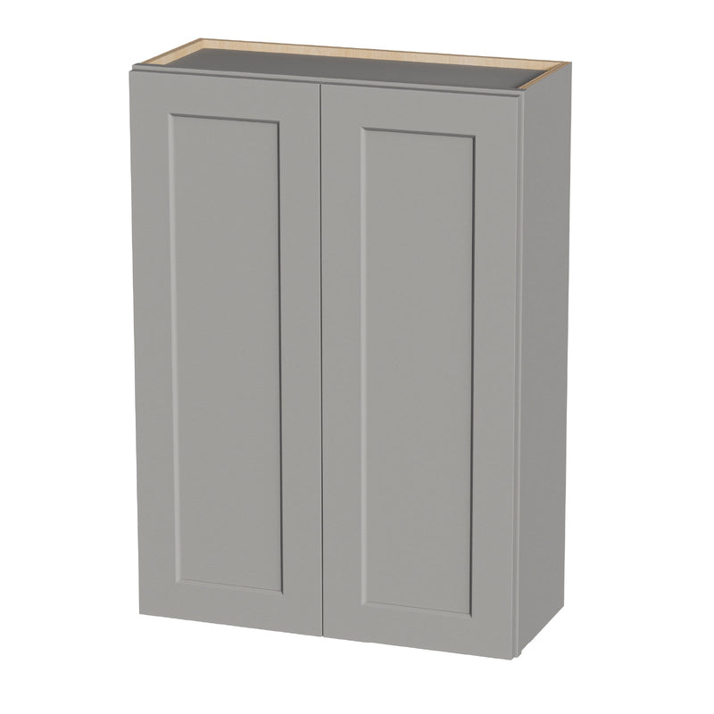 Gray Shaker Solid Wood Wall Cabinet with Soft-Close Doors by HouseOfZazla