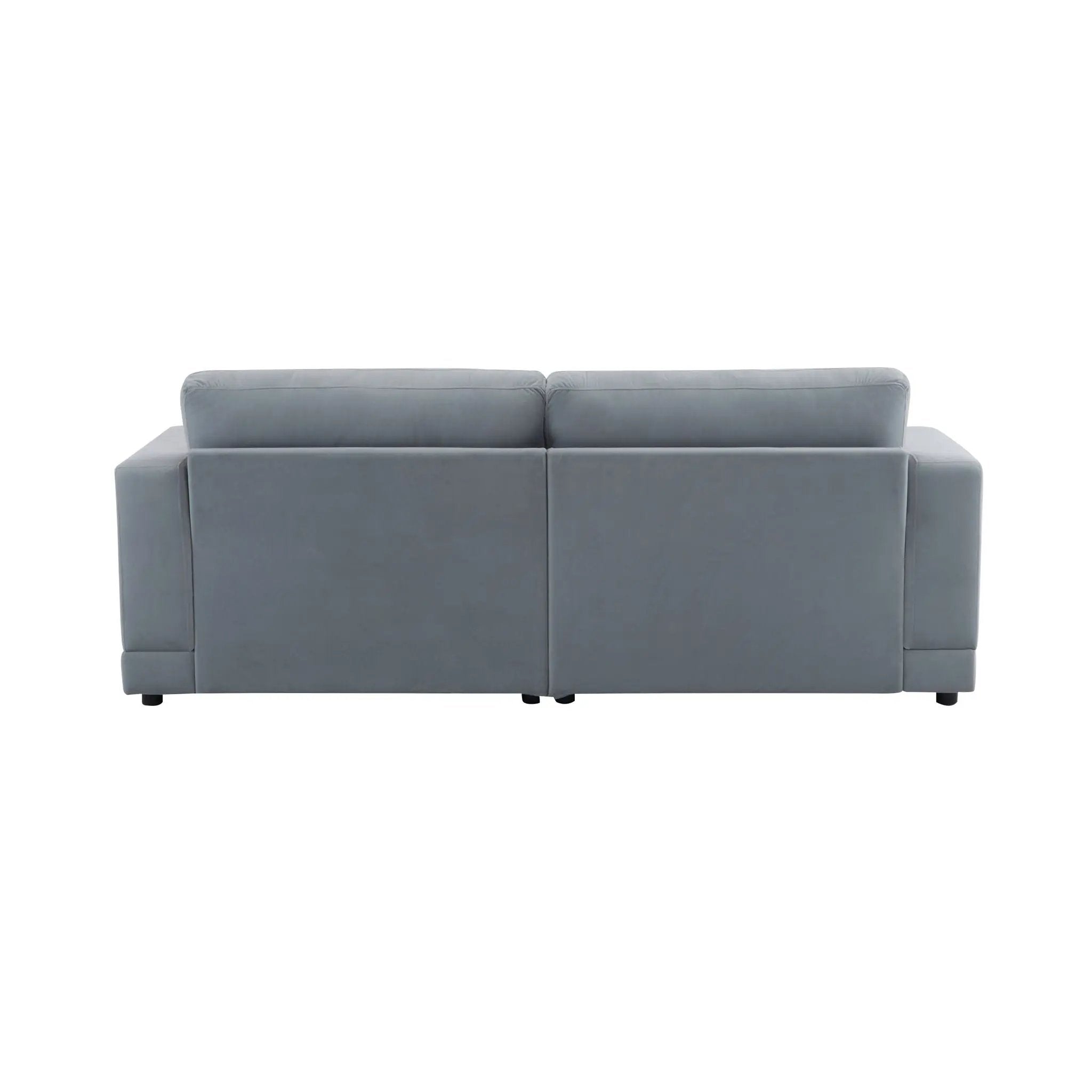 Modern Square Arm Sofa With Soft Fabric Upholstery, Deep Cushions by HouseOfZazla