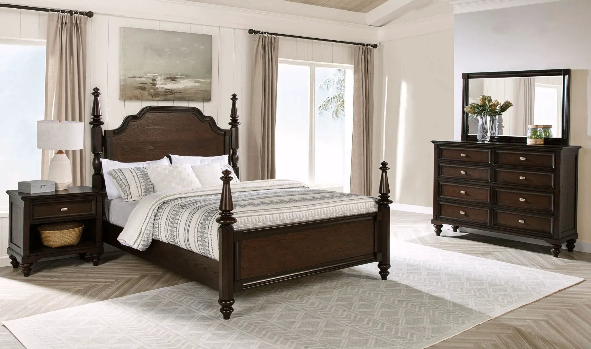 Andover 4-piece Queen Bedroom Set Dark Oak by Unique Piece Furniture