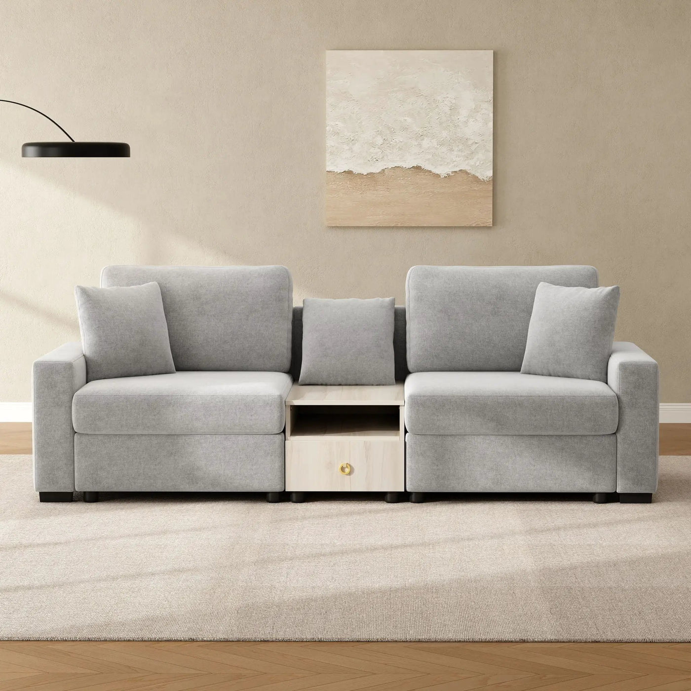 Modular Sofa Couch With Storage Armrest And Center Console by HouseOfZazla