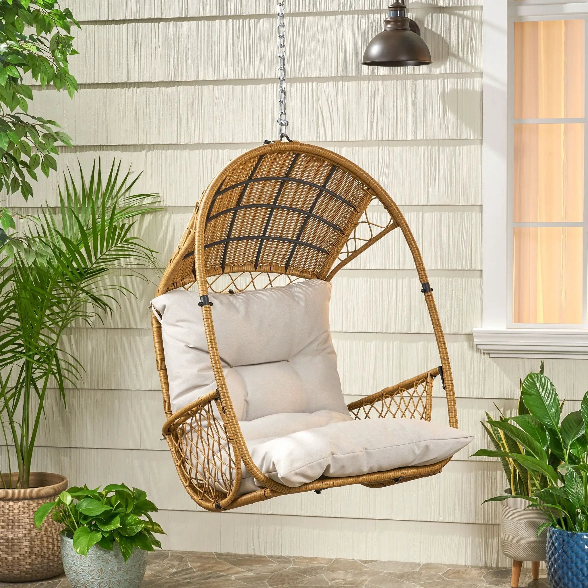 Malia Wicker Hanging Chair With Cushion by HouseOfZazla