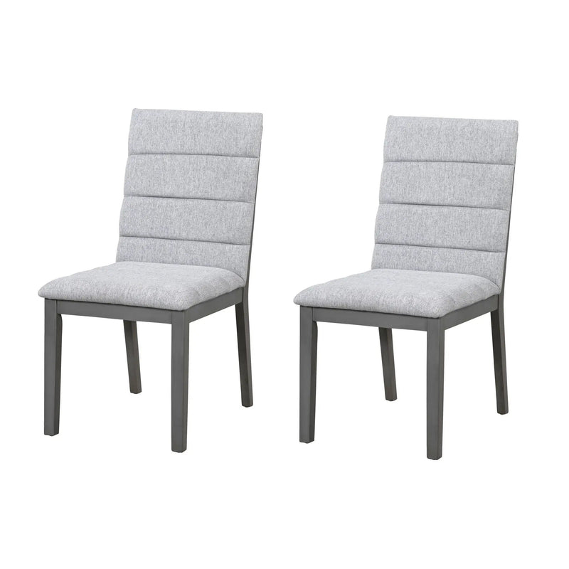 Tufted Upholstery Modern Dining Chairs (Set of 2) Sleek Comfort With Rubber Wood Frame - Gray / Oak by HouseOfZazla