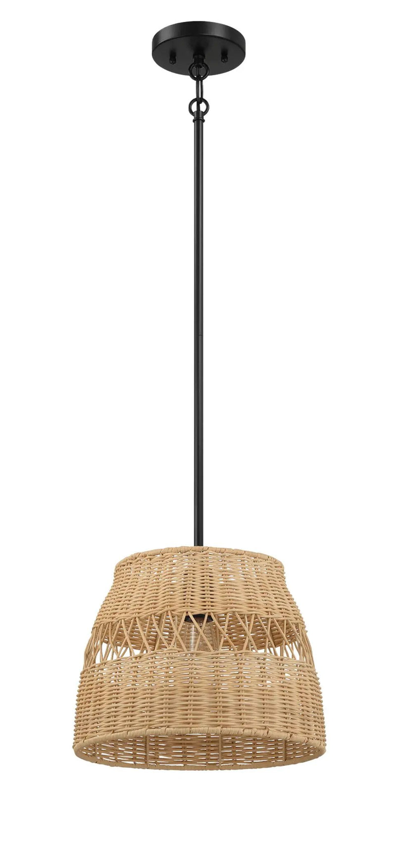 Essence - Single Lights Pendant With Shade - Black / Rattan by Unique Piece Furniture