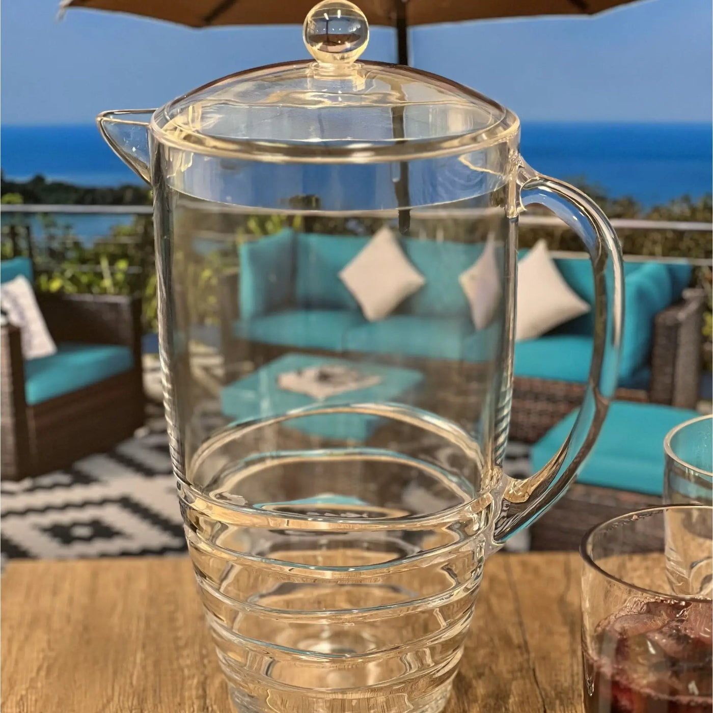 Swirl Unbreakable Plastic Water Pitcher With Lid And Spout by HouseOfZazla