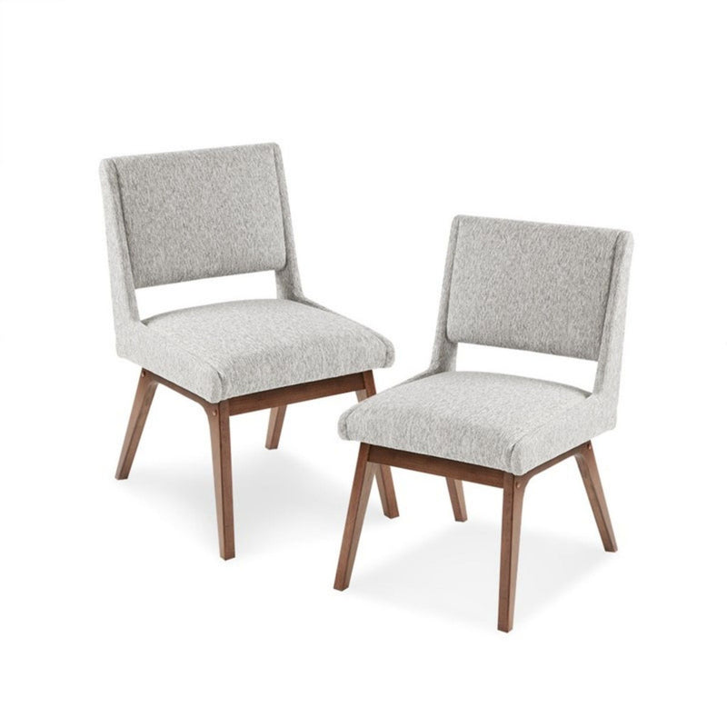 Dining Side Chair Set with Upholstered Cushions - Light Gray