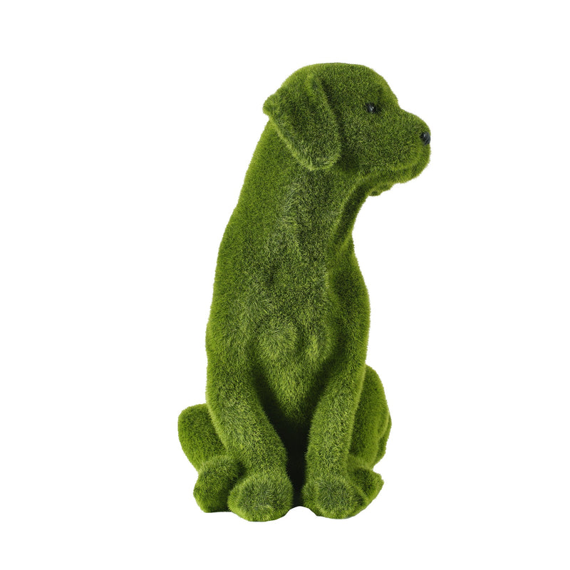 Flocked Dog Garden Statue with Weather Resistance - Green, photo 5 of 9