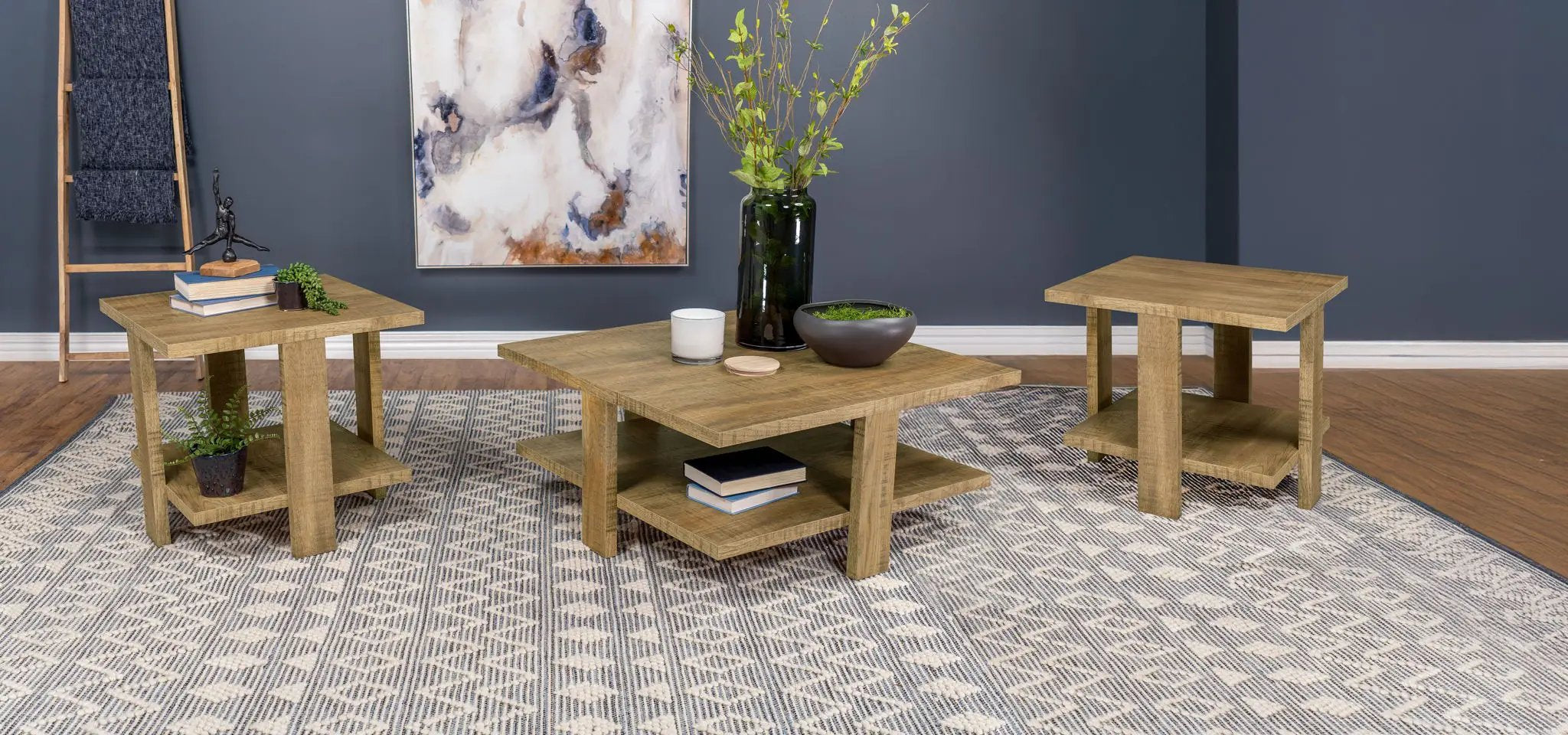 Dawn 3-piece Round Coffee and End Table Set Mango Brown by Unique Piece Furniture