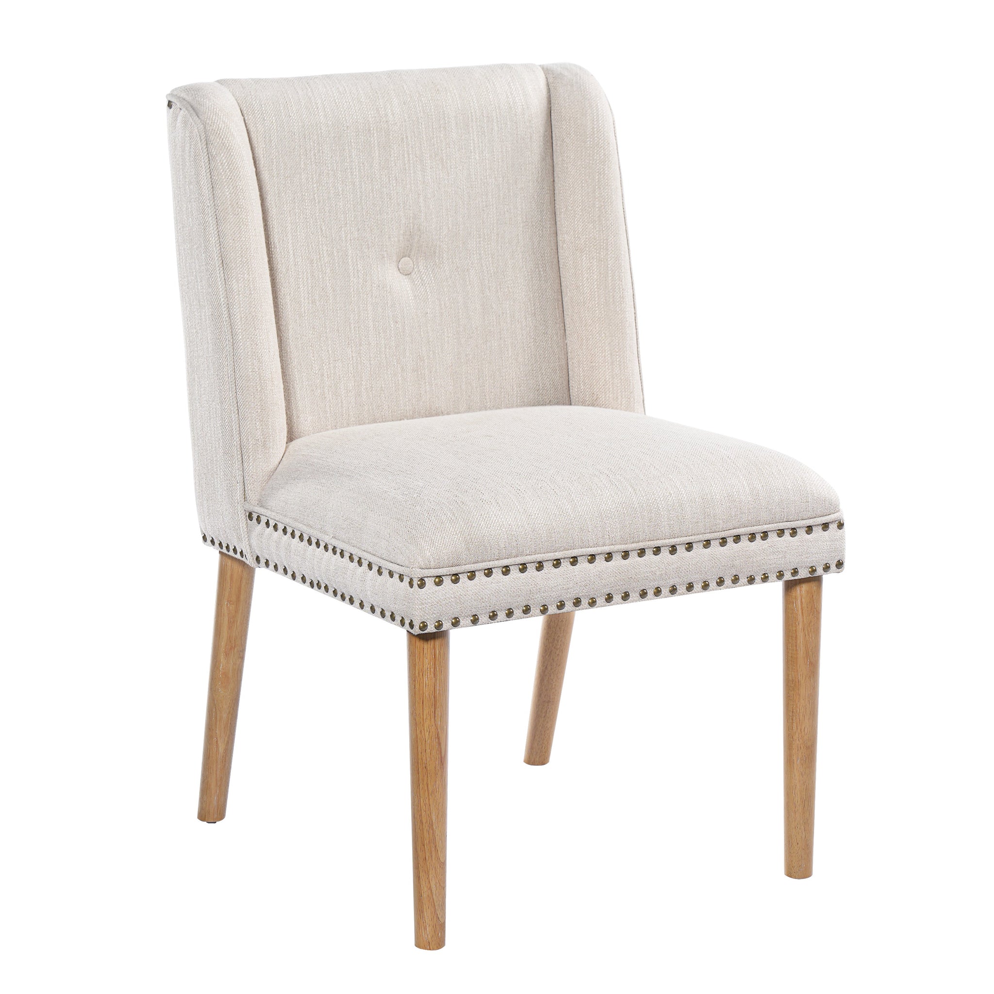 Light Luxury Rivet Upholstered Dining Chair Set of 2 by HouseOfZazla
