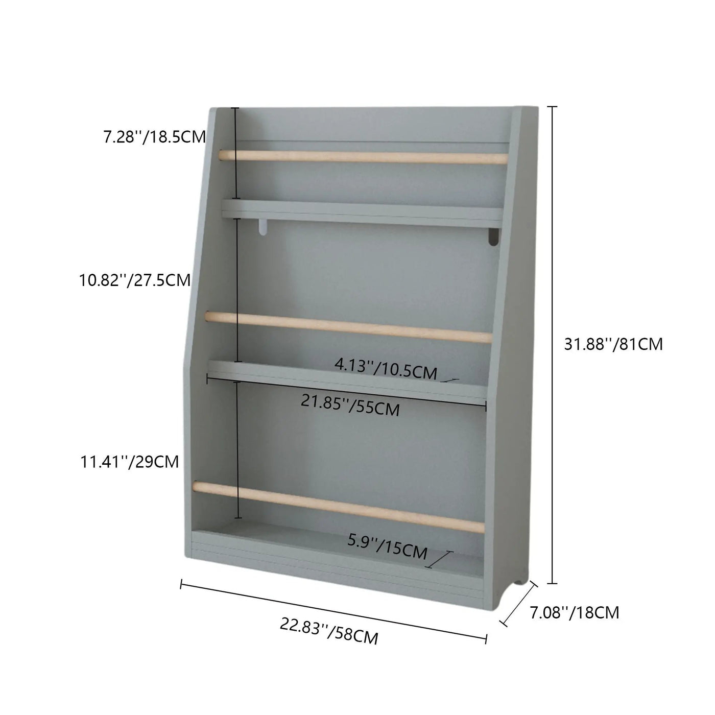 3 Tier Book Shelf, Compact Storage For Bedrooms by HouseOfZazla