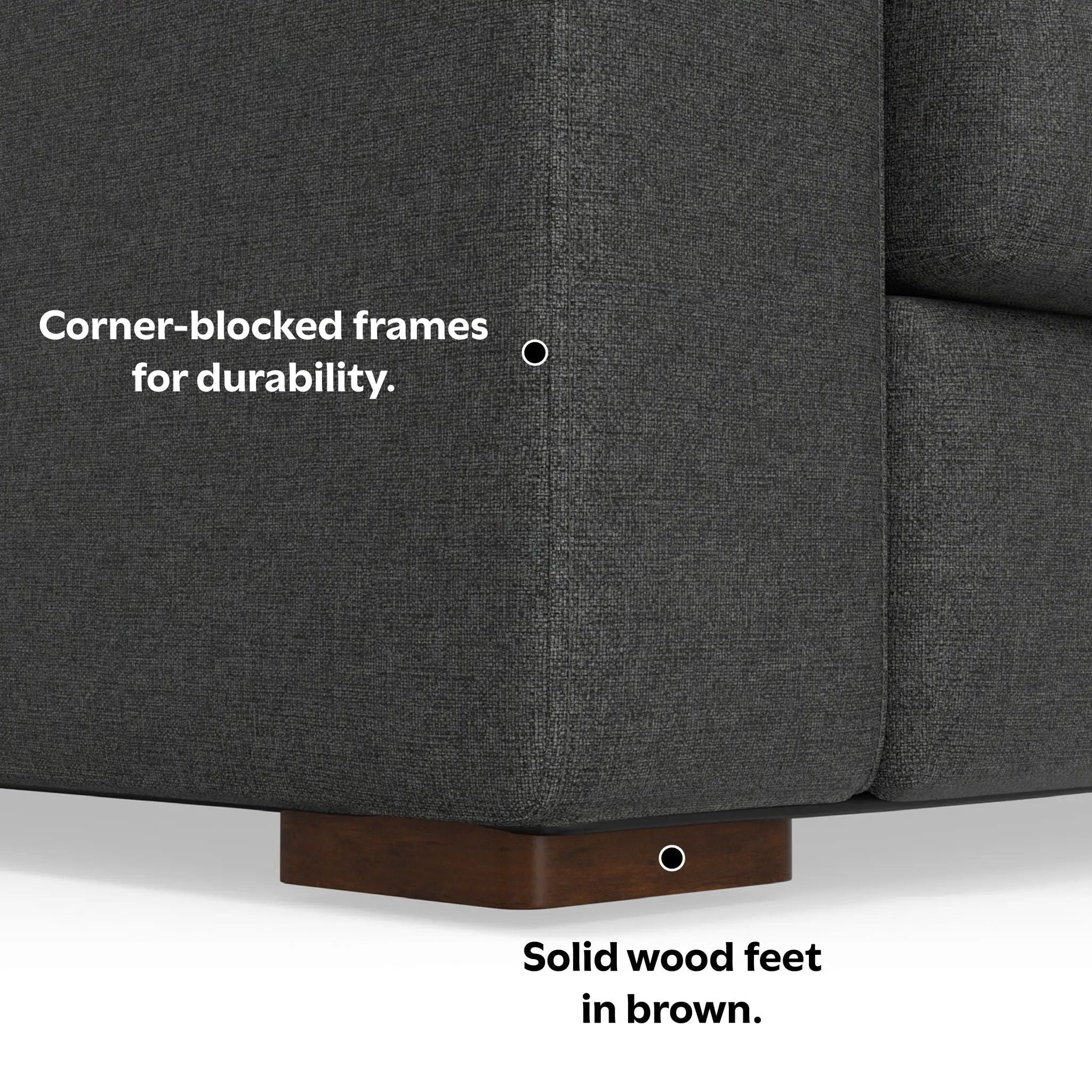 Charlie - Upholstered Deep Seater Sectional Sofa by Unique Piece Furniture