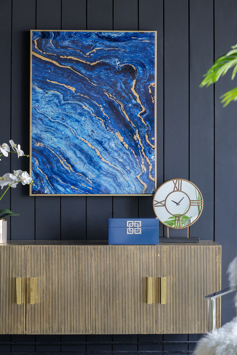 Framed Art Panels with Unique Marbled Design - Blue (Set of 2), photo 7 of 12