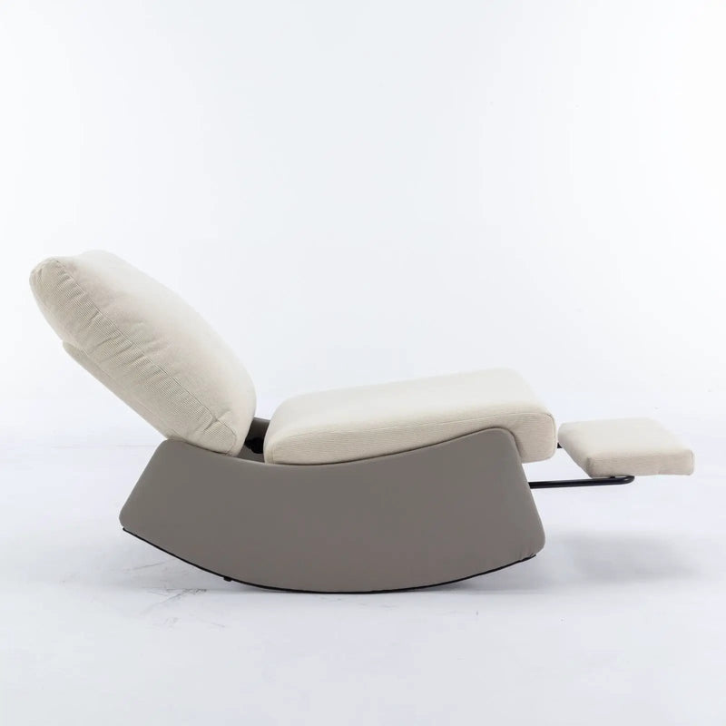 Modern Rocking Chair Recliner, Comfy Rocker Nursery Chair With Footrest, Accent Reading Chair, Upholstered Lounge Chair For Relaxing, Resting, Soft Padded Rocker For Indoor Living Room Bedroom by HouseOfZazla